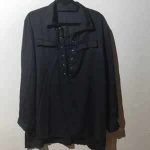 Sheer Tie-Up Long Sleeved Blouse